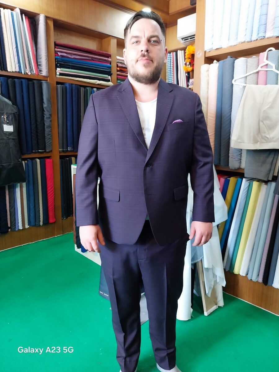 Client in fitted suit