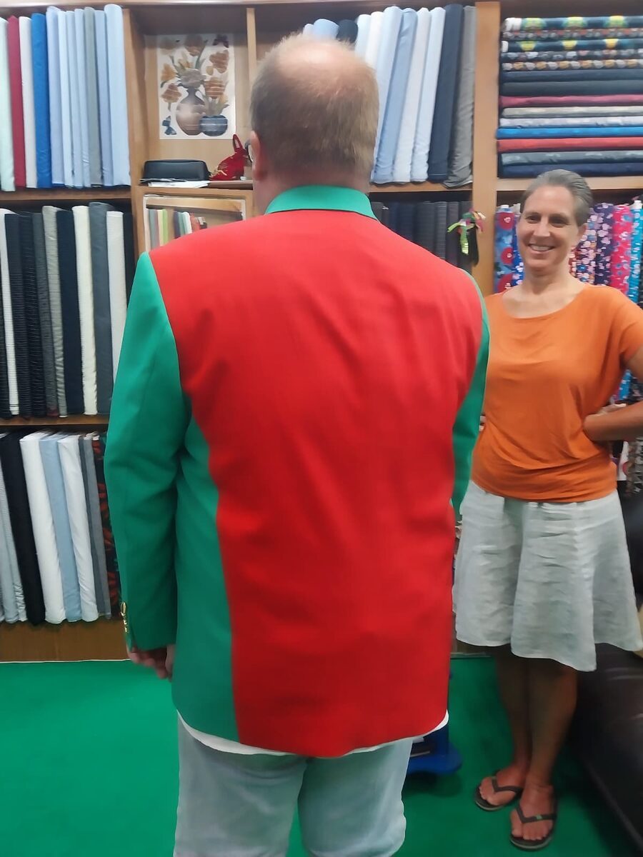 Back detail of bespoke jacket